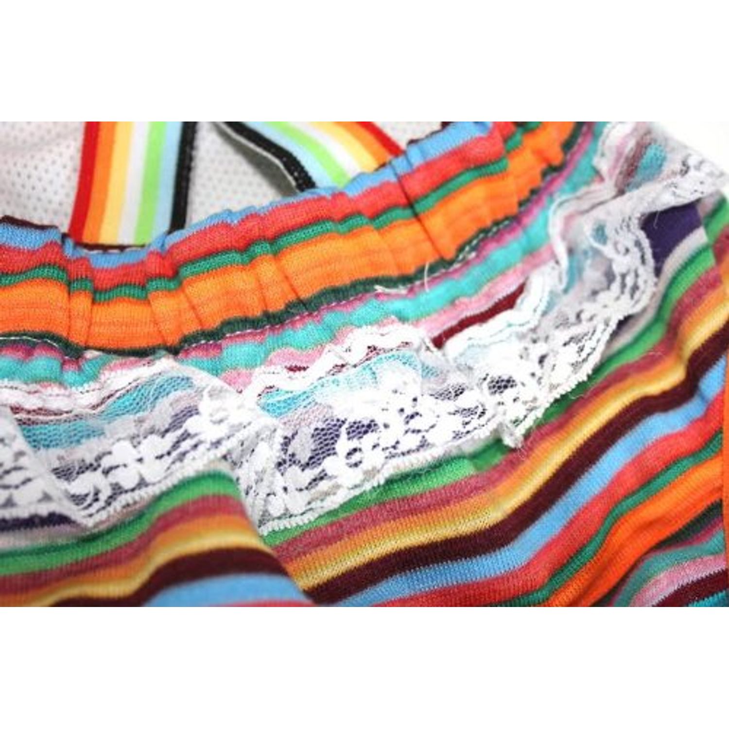 FUNNYDOGCLOTHES Striped Pet Dog Diaper with Suspenders Reusable Washable Stay On Female Girl for Small Dog Breeds (#14 Waist 14"- 17" Length 12" - 14")