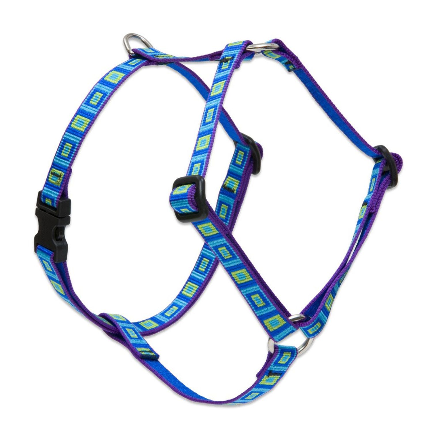 LupinePet Originals 1/2" Sea Glass 9-14" Adjustable Roman Dog Harness for Extra Small Dogs