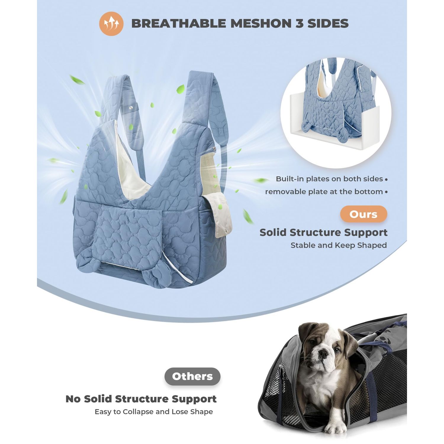 JourCraf Pet Carrier Backpack, Adjustable Pet Front Cat Dog Carrier Backpack Travel Bag for Small Medium Dogs Cats and Rabbits, Safety Strap with Removable Bottom Plate for Camping Hiking Traveling