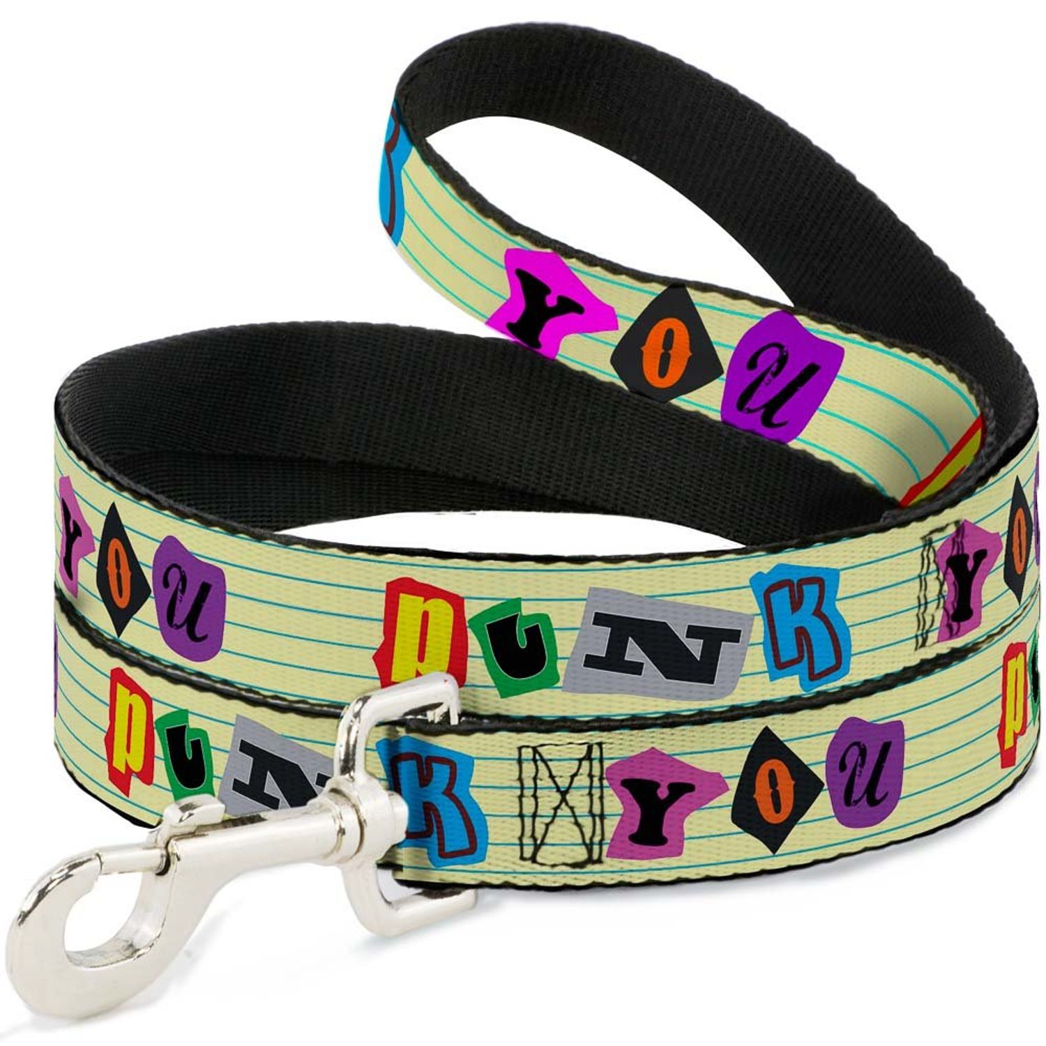 Dog Leash Punk You Legal Pad Full Color 4 Feet Long 0.5 Inch Wide