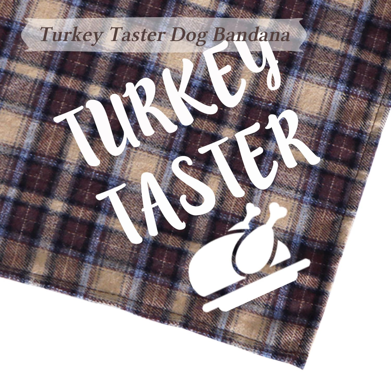 STMK Thanksgiving Day Dog Bandanas, 2 Pack Holiday Fall Plaid Dog Bandanas Scarf for Holiday Fall Halloween Thanksgiving Day Dog Puppy Costume (Turkey Taster & Happy Turkey Day)