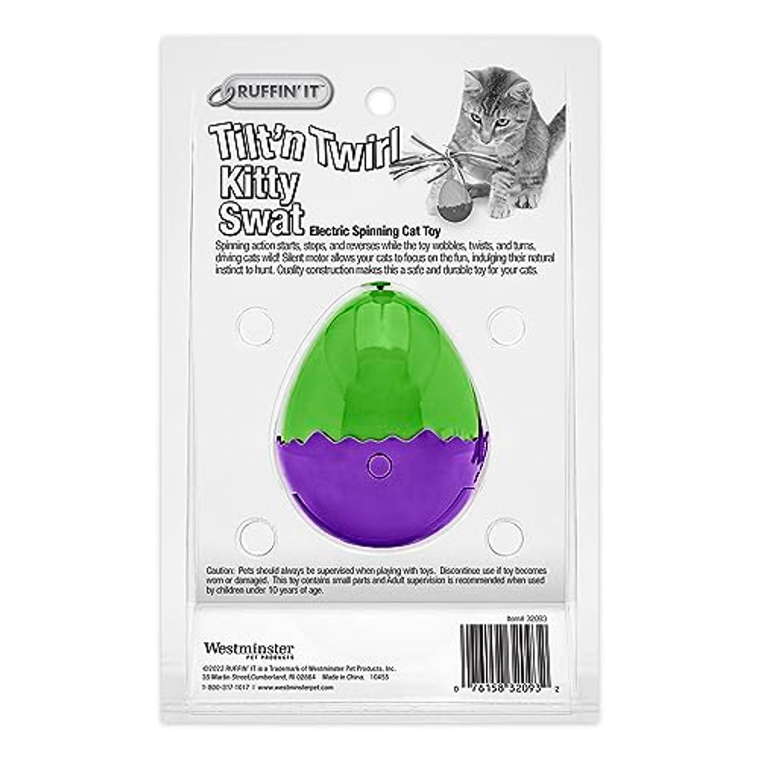 RUFFIN' IT Tilt 'n Twirl Kitty Swat Electric Spinning Cat Toy