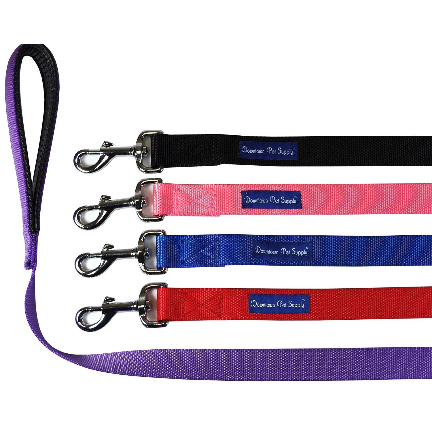 Downtown Pet Supply 4ft Dog Leash - Heavy-Duty Dog Leash with Padded Comfort Handle and Stainless Steel Fastener - Durable Dog Training Leash - 0.75 in Wide - Blue Dog Leash