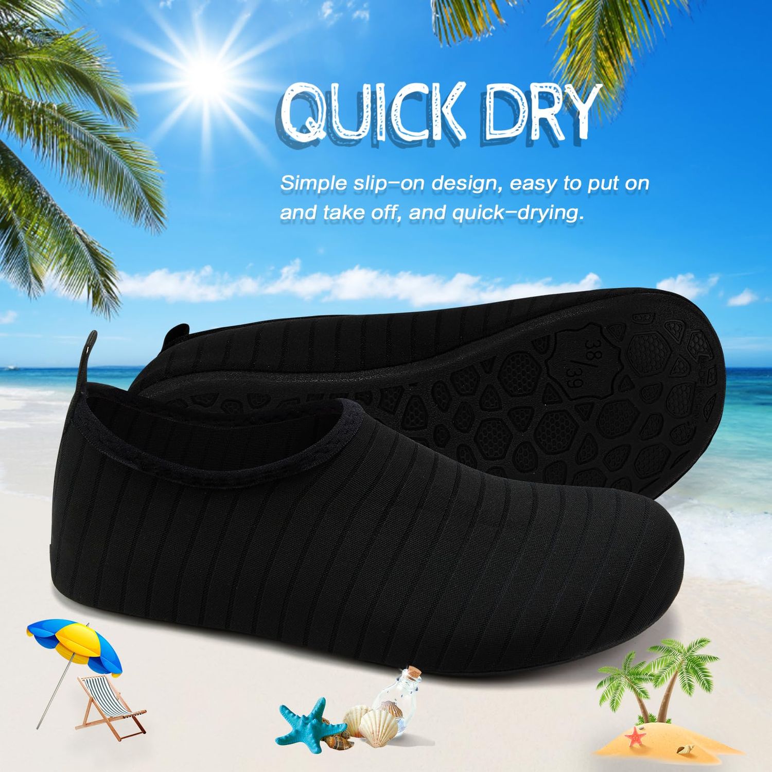 ANLUKE Quick Dry Water Shoes Barefoot Aqua Socks