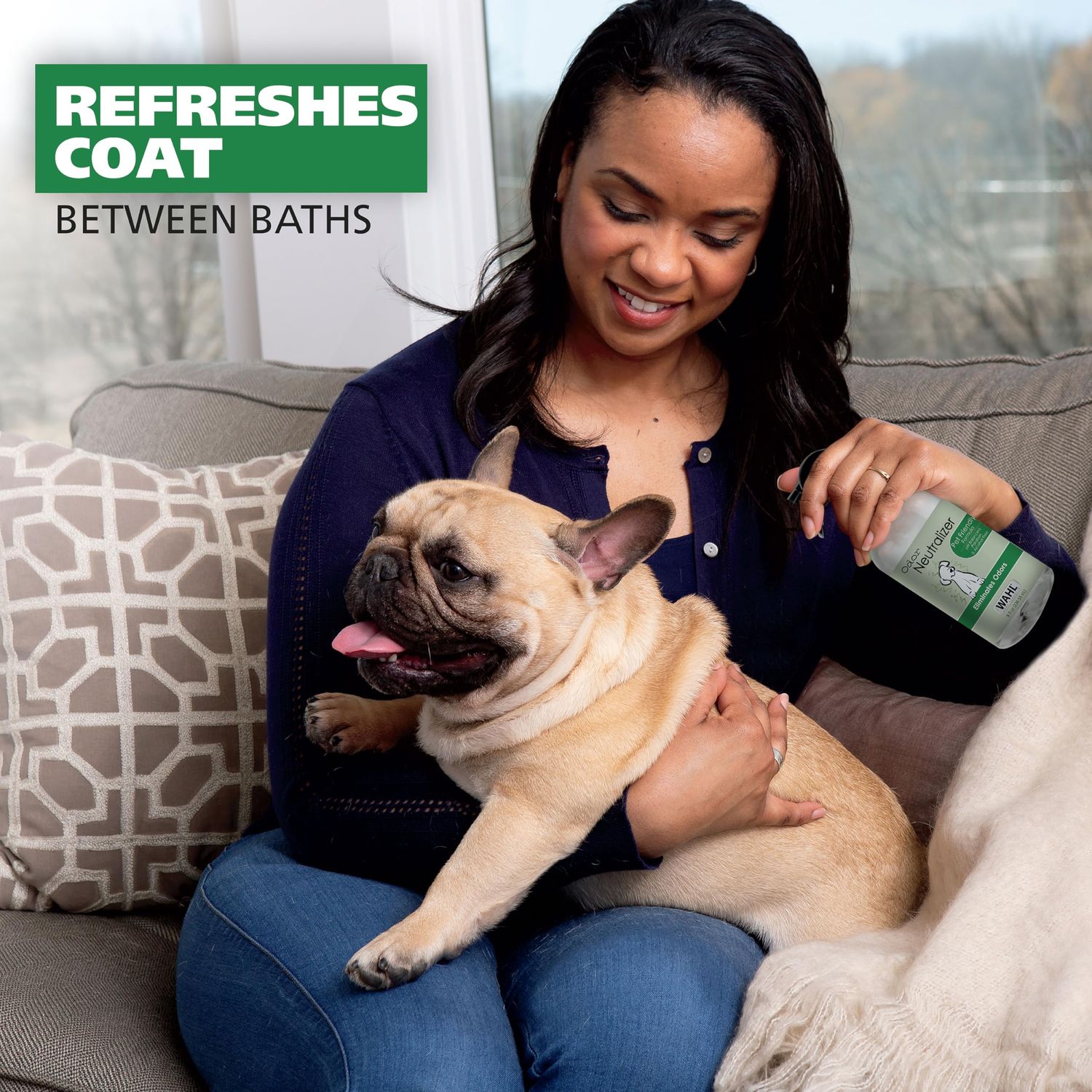 WAHL USA Scent Free Pet Odor Neutralizer Spray for Dogs Skin and Coat Perfect for Between Baths – 8 oz – Model 820012