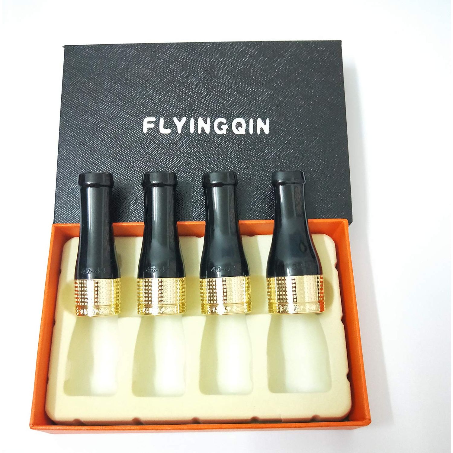 FLYINGQIN 4 Sizes Cigar Nozzle Holder Pure Copper Resin Sculpture Pattern Cigar Pipe Set Bright Silver Gold Vintage Silver (Gold)