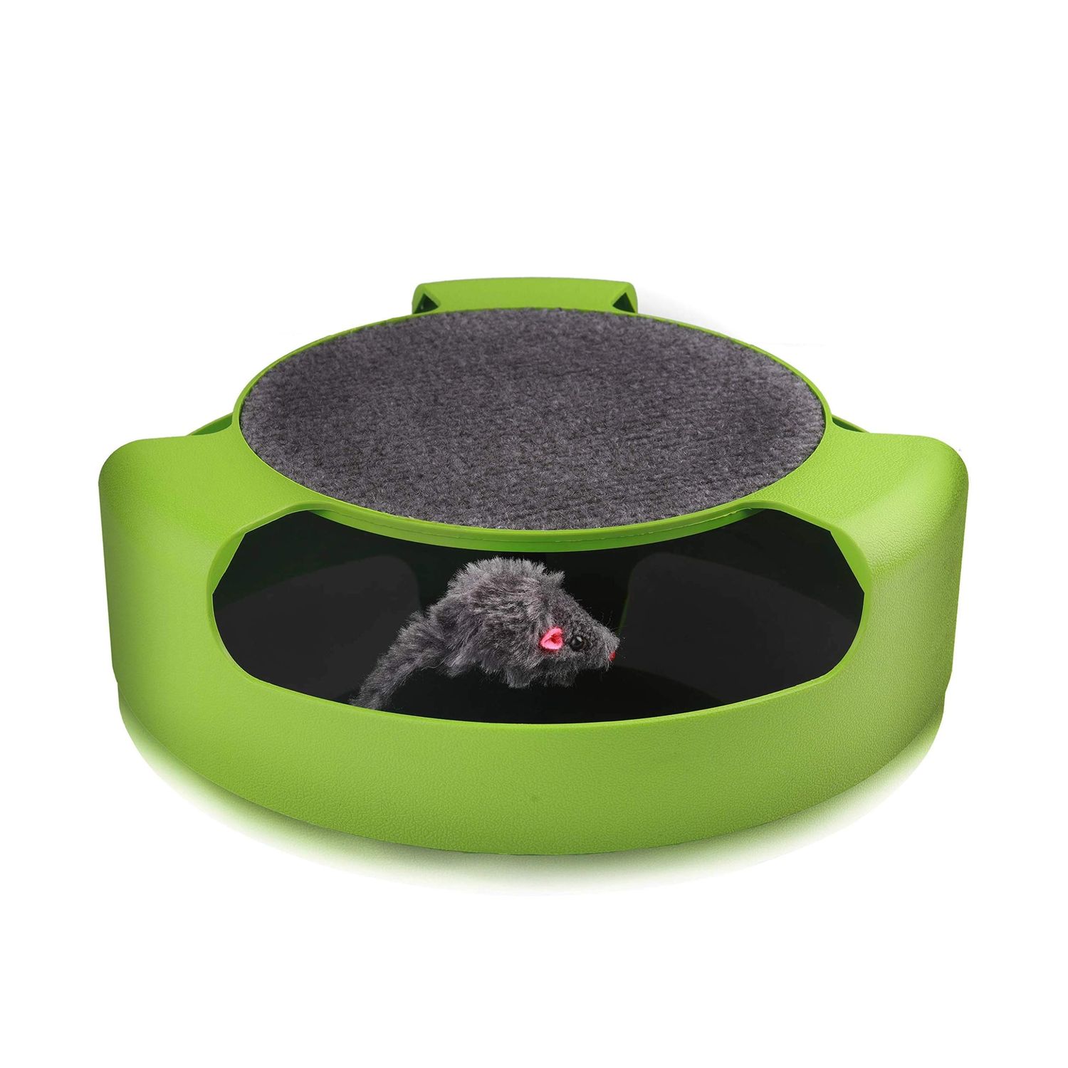 Pets First CAT Scratcher Spinning Mouse Toy for Cats - Interactive Cat Toy Catch The Mouse Fun Game - 2-in-1 Scratching Toy for Cats - No Battery Required - Rotating Mouse Pet Toy
