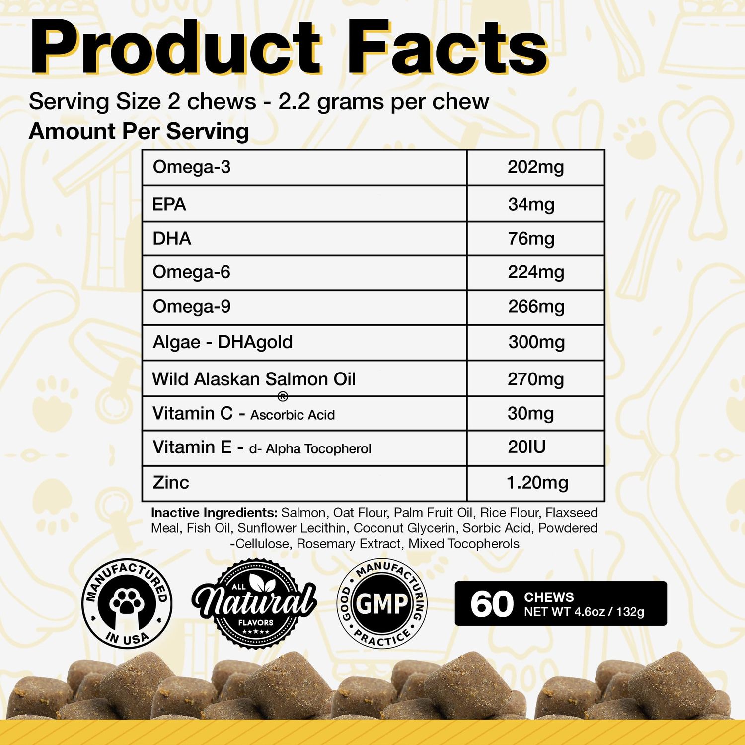 Pawlife Dog Fish Oil Supplements - 60 Omega 3 Fish Oil Dog Vitamins, Veterinarian Formulated Itching Relief for Dogs, Natural Omega 3 Fish Oil for Dogs, Dog Skin and Coat Supplement (Salmon Flavor)