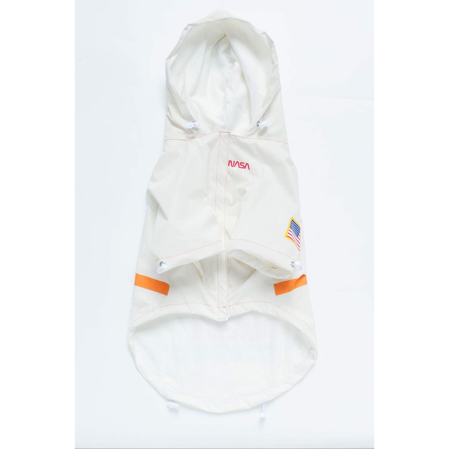ChoChoCho NASA Dog Raincoats, Reflective Rain Jacket Water Proof, Dog NASA Costume, Dog Clothes, Pet Stylish Streetwear Outfit for Dogs Cat Puppy Small Medium Large (White, 4XL)
