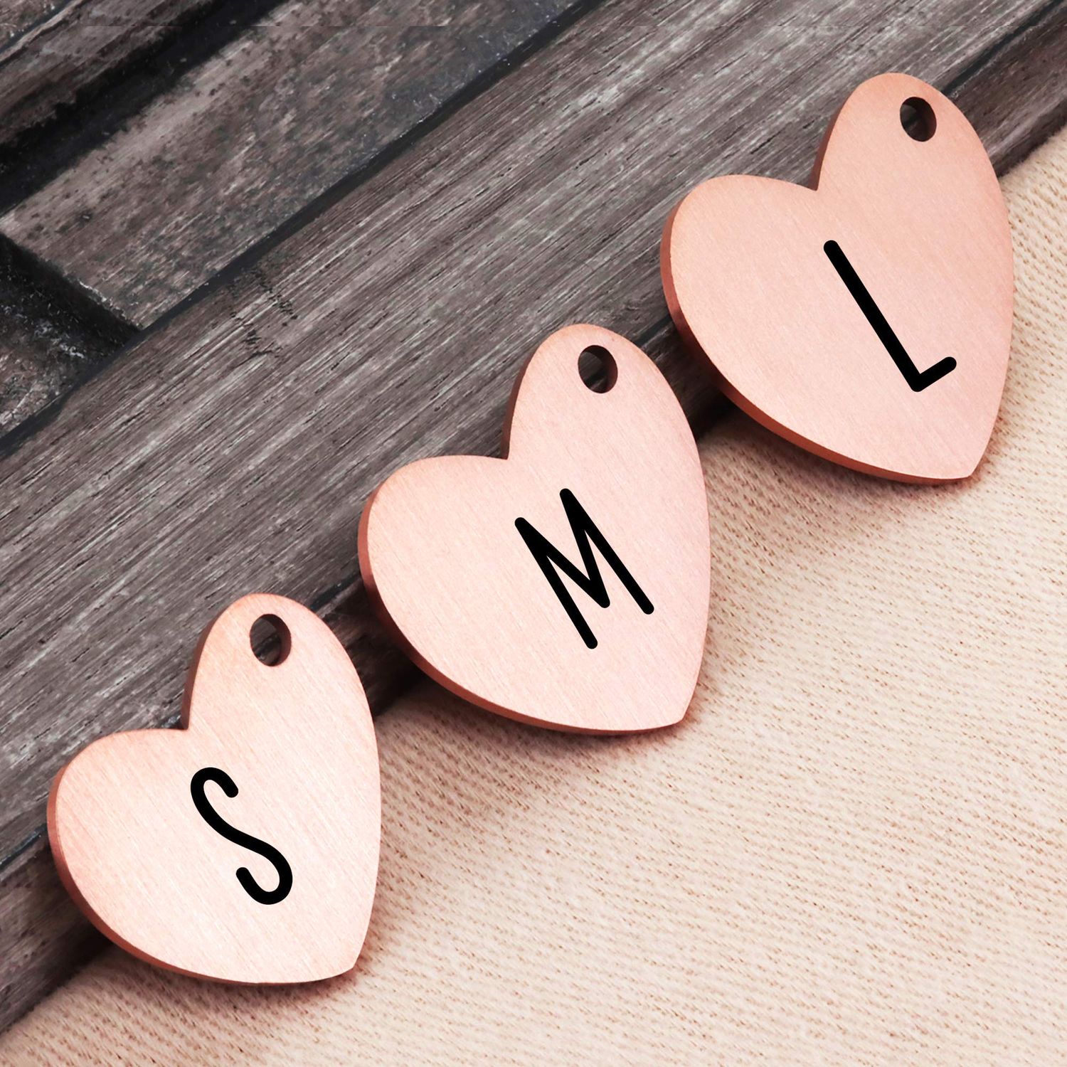 Ultra Joys Dog Tag, Custom Dog Tag, Personalized Pet ID Tag Brushed Stainless Steel Heart Dog Tag Rose Gold Small