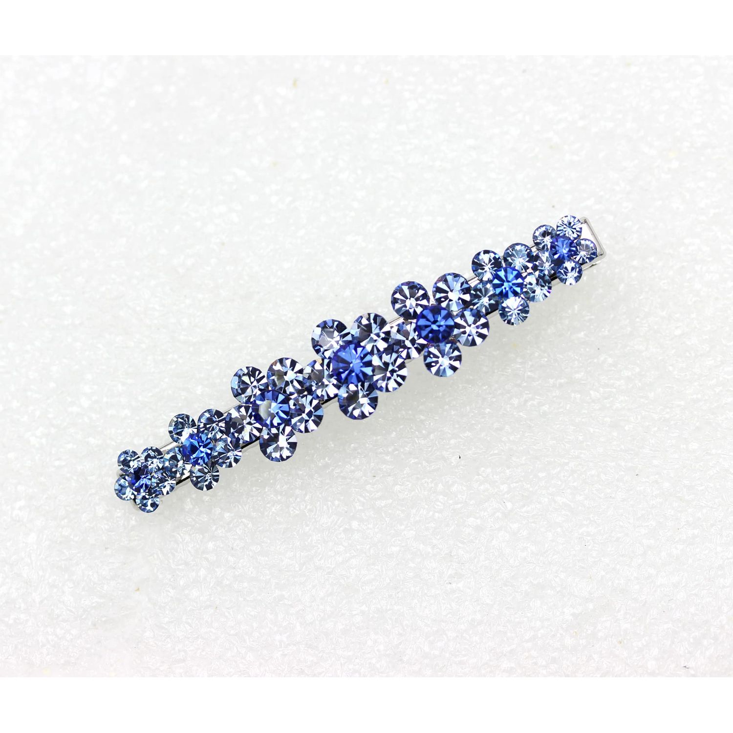 Faship Gorgeous Blue Crystal Floral Small Alligator Hair Clip