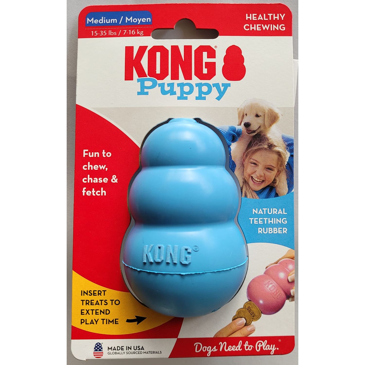KONG Puppy KONG Dog Toy, Medium, Assorted Colors
