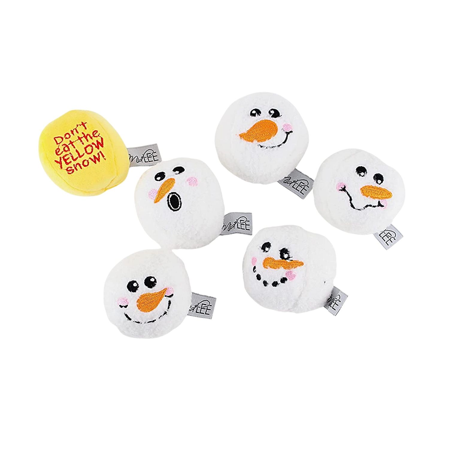 Midlee Snowball Fight Plush Dog Toy - 3"