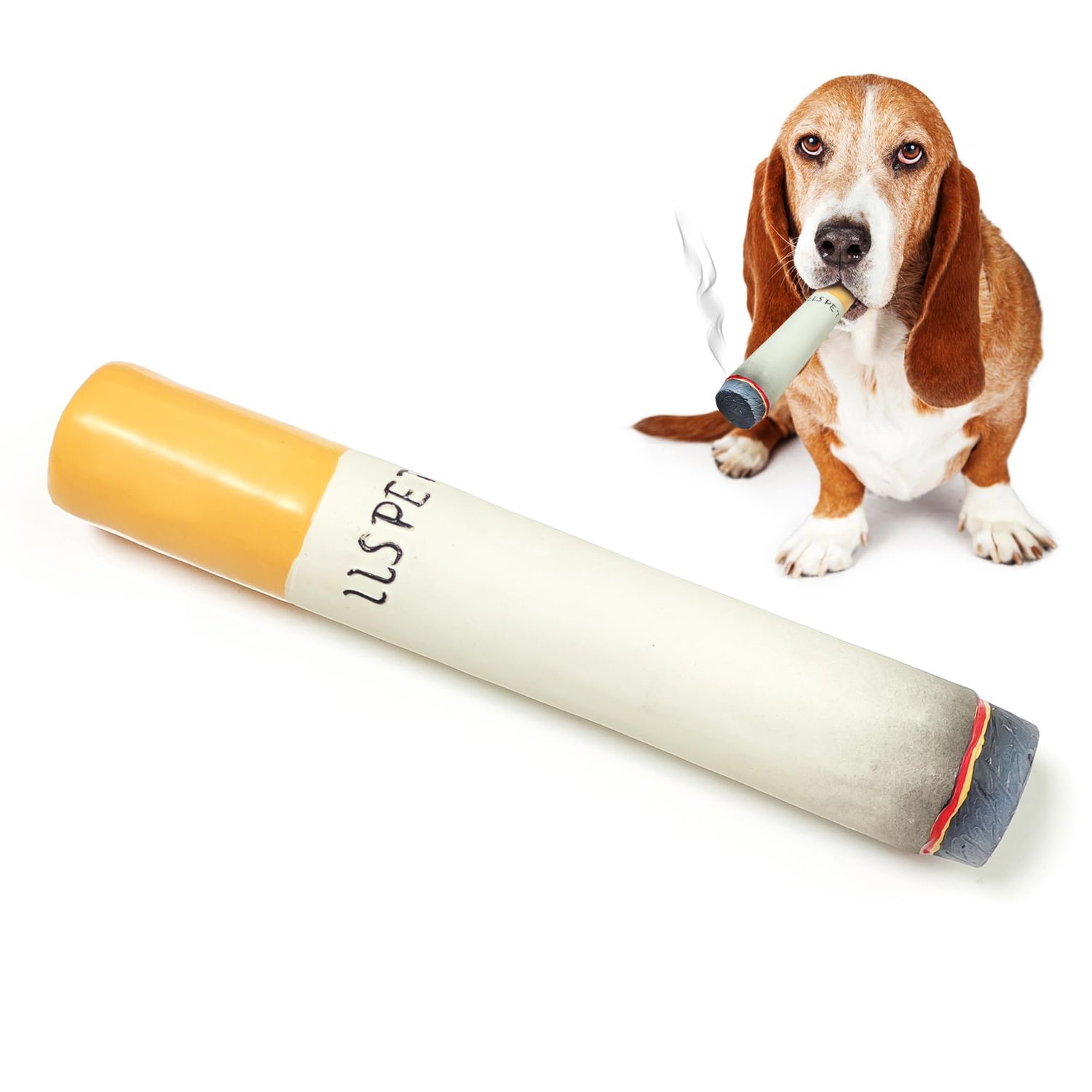 LLSPET Cigarettes Cigar Squeaky Dog Toys, Latex Interactive Funny Weed Cigar Imitation Dog Chew Toys for Teething Puppy,Small and Medium Breeds