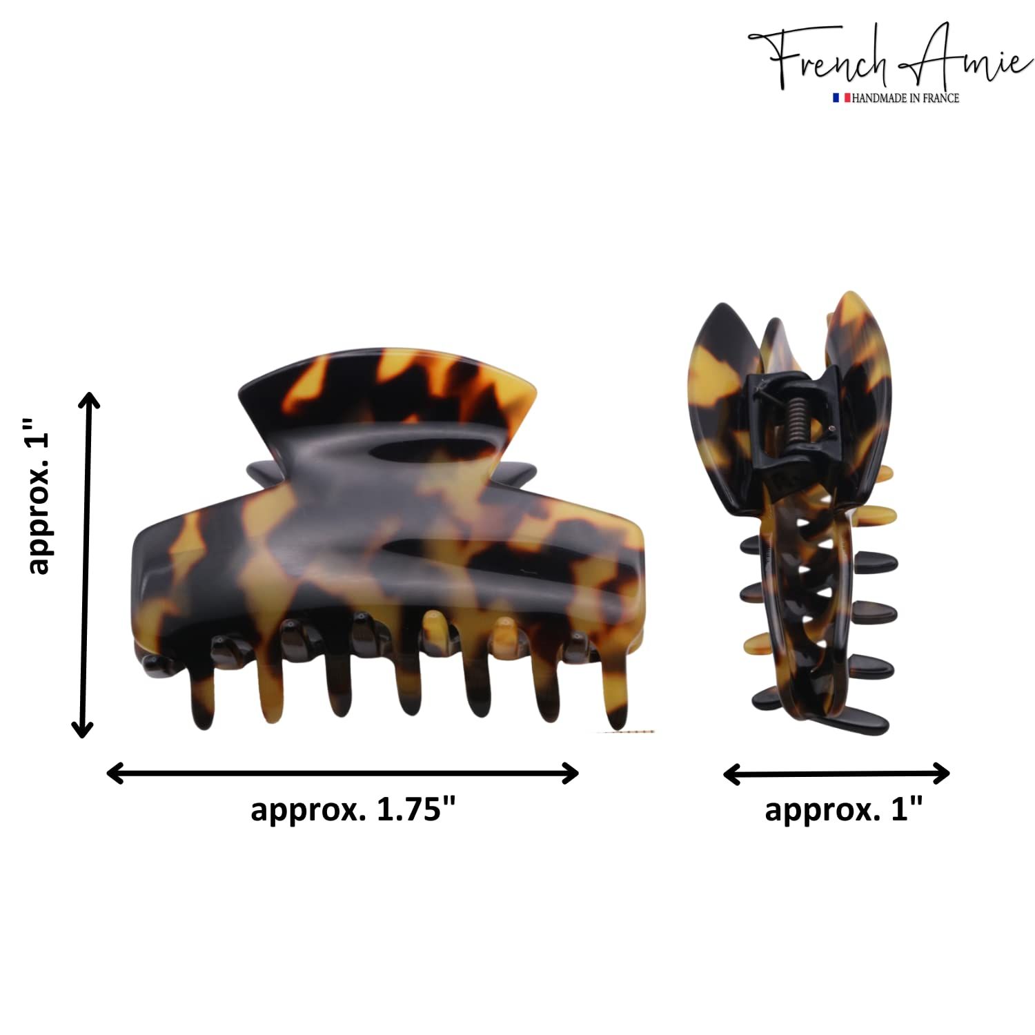 French Amie Chic Handmade Celluloid Small Jaw Hair Claw Clip Clamp Clutcher Women Hair Accessories, Made in France (Tokyo)