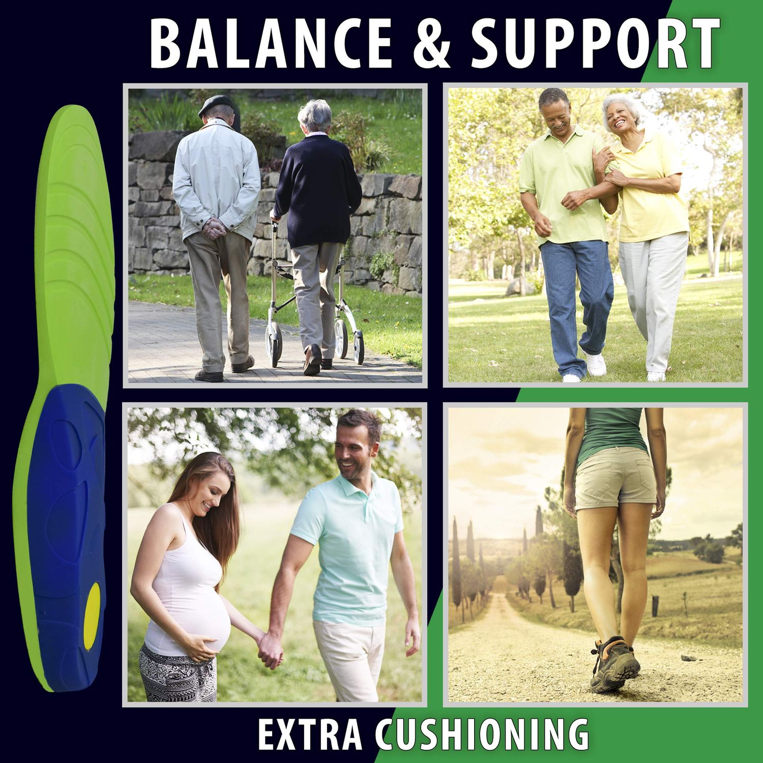 FOOTMATTERS Stabilizer Orthotic Insoles - Arch Support, Metatarsal and Heel Cradle - Medium - FSA/HSA Eligible
