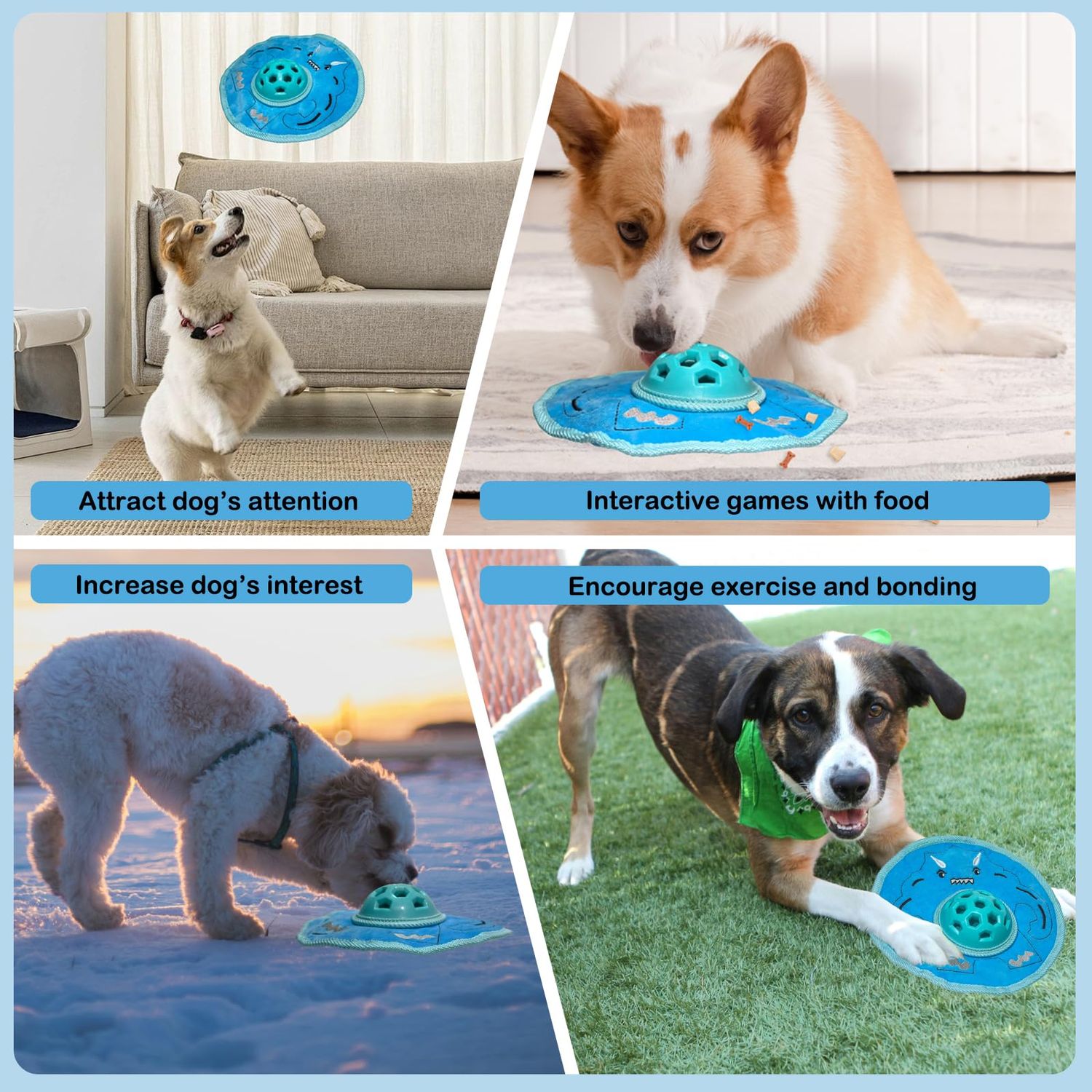Chasinto 3 in 1 Flying Discs Squeaky Toy for Dogs Halloween Dog Toys Fetch Play Ball Outdoor Fun Game Treat Toy for All Breeds