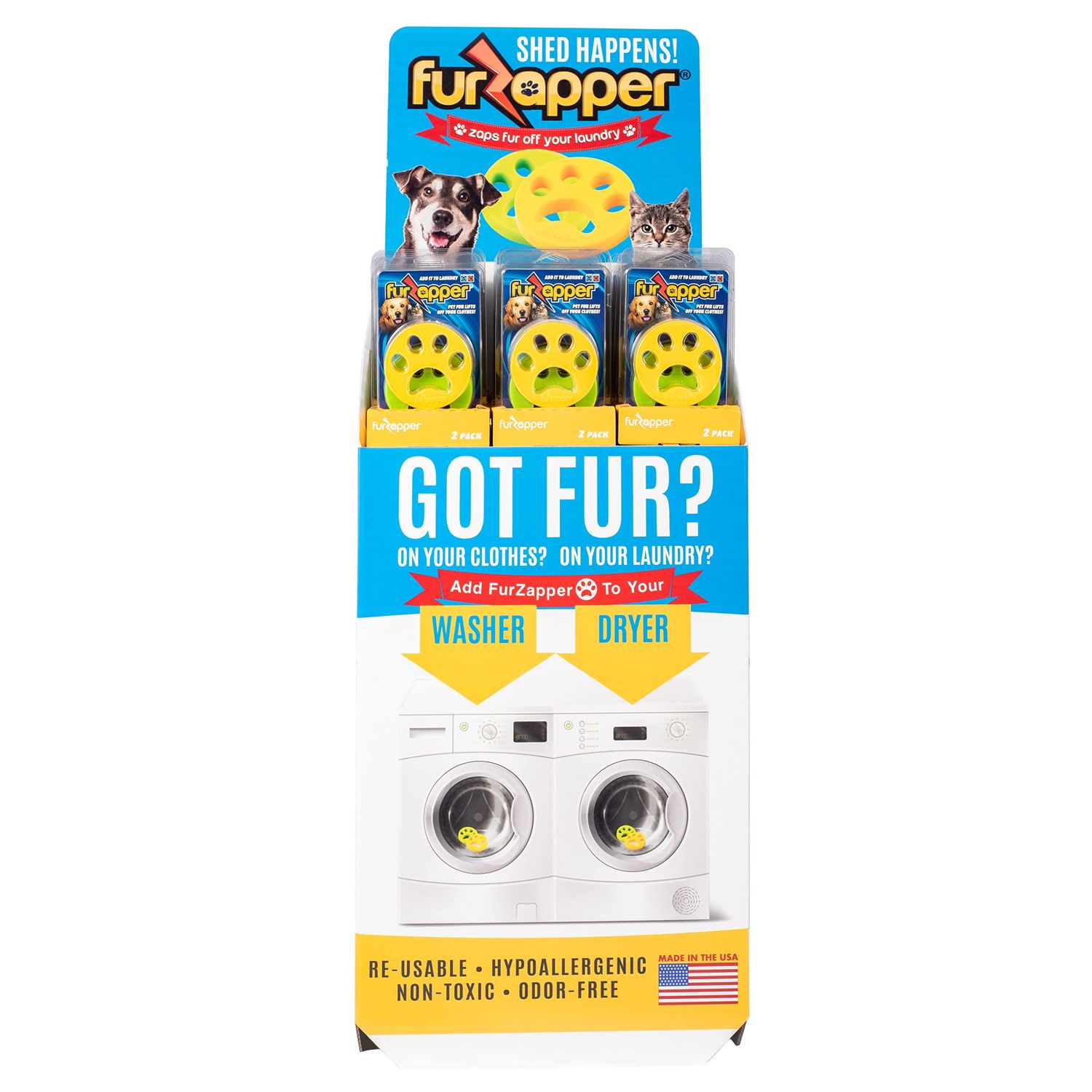 1 PK FurZapper Pet hair remover for laundry