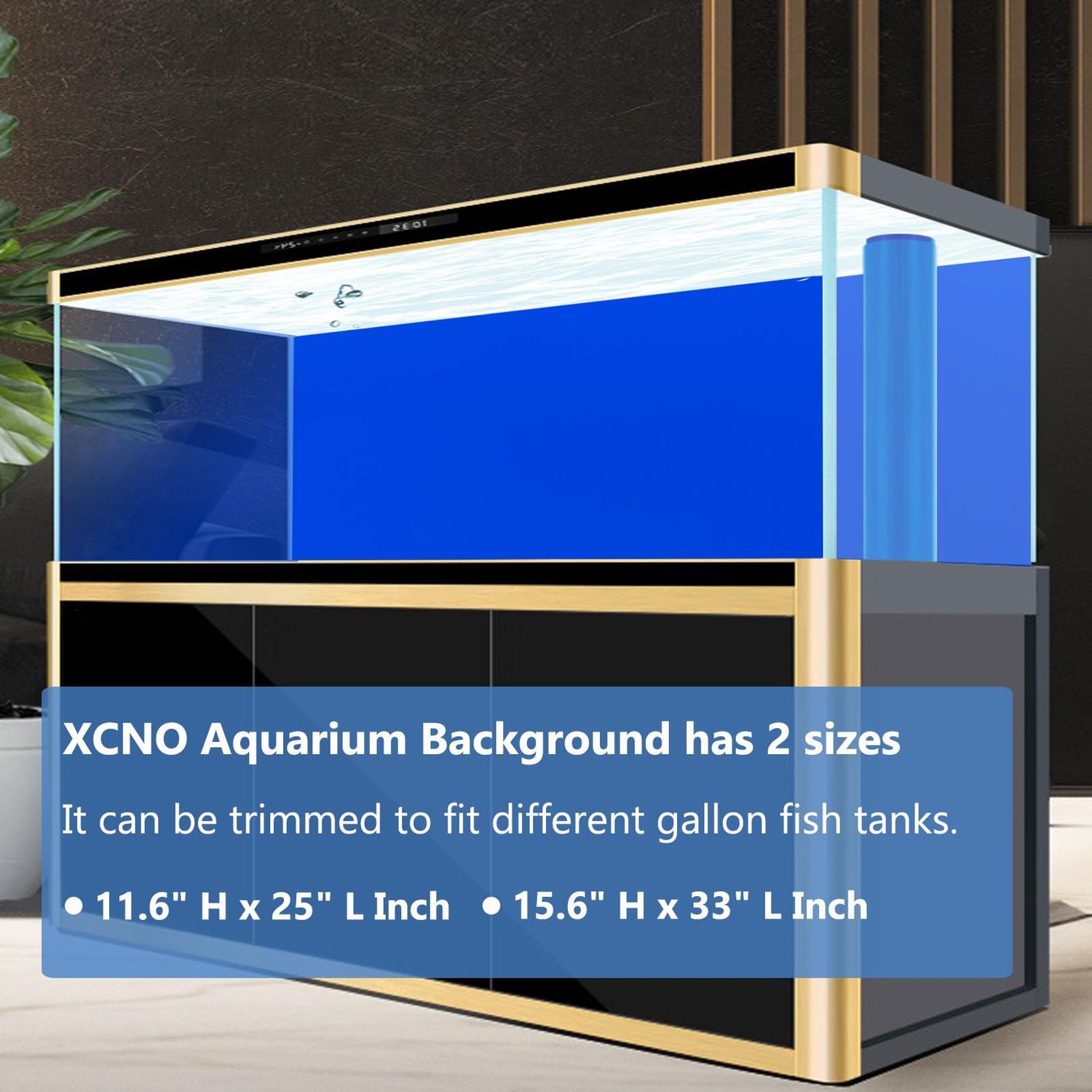 XCNO Blue Black Aquarium Background Poster Fish Tank Background Wallpaper Aquarium Backdrop Double-Sided Fish Tank Decorations Paper 12"x 33"