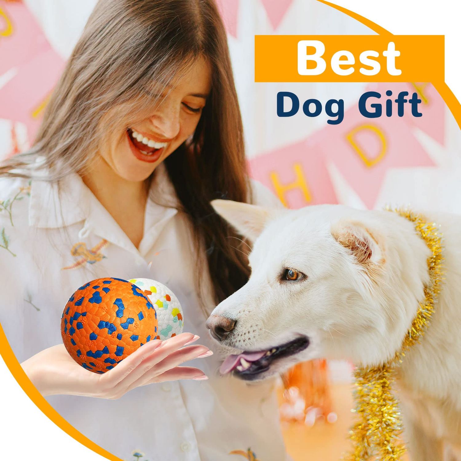 Petcare 2 Pack Dog Toy Balls Upgraded Indestructible Dog Tennis Ball Aggressive Chewers Dog Toys for Medium Large Dogs Interactive Durable Bouncy Dog Chew Balls Water Toy Fetch Balls Rottweiler