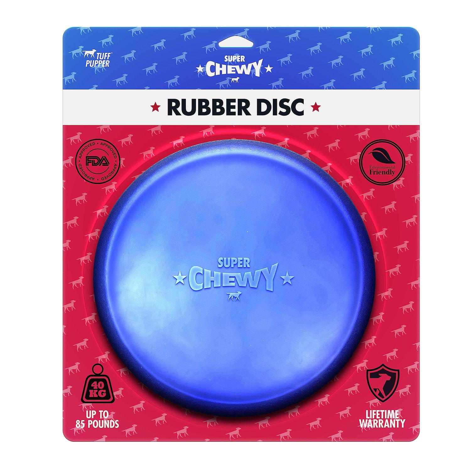 SuperChewy Tough Flying Disc Toy Strong Natural Rubber | Great Dog Fetch Toy | Rubber Disc Toy for Dogs | Ultra Durable Chew Toy for Aggressive Chewers