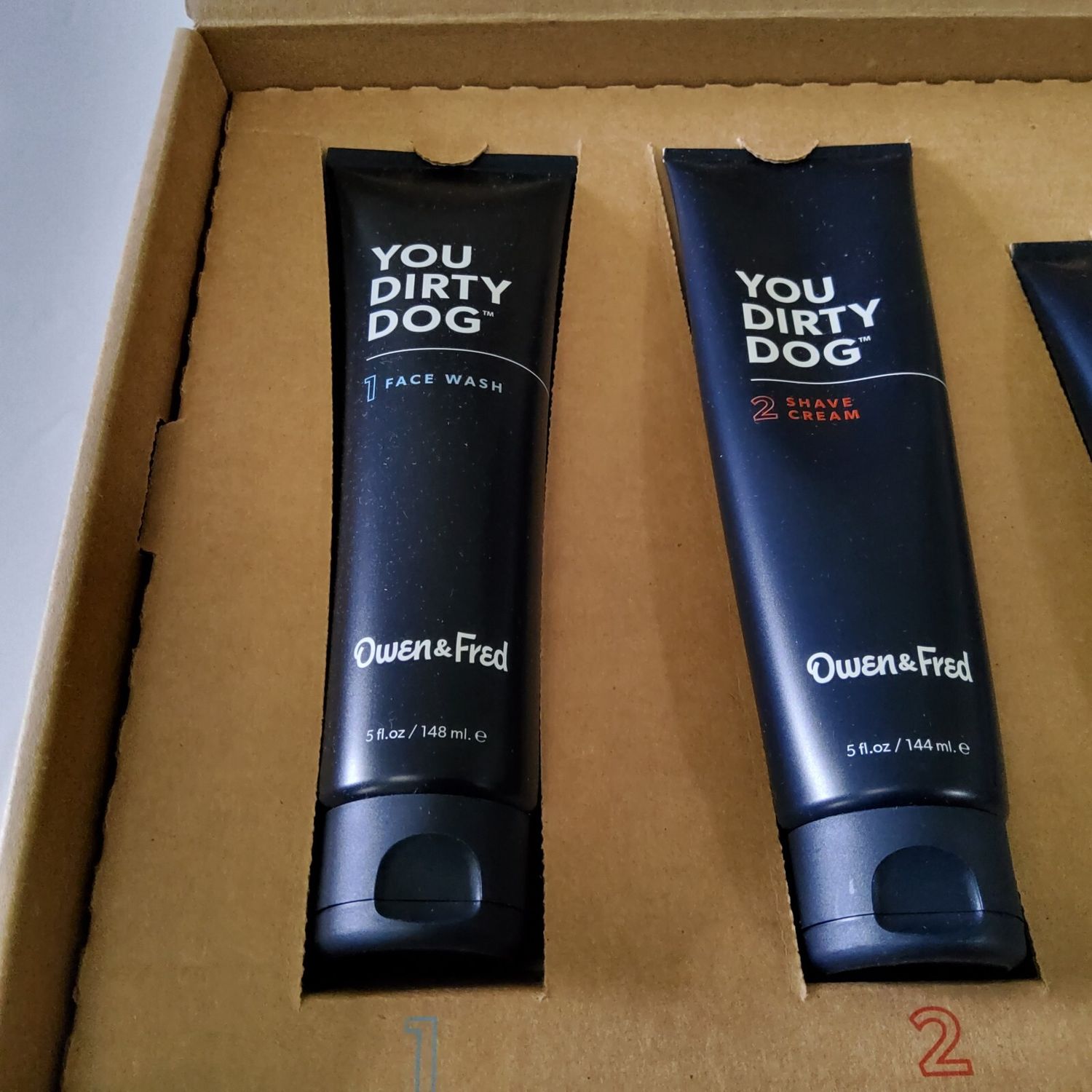 Owen & Fred Men’s "You Dirty Dog" Grooming Set 3 Full Size Products Comb Gift