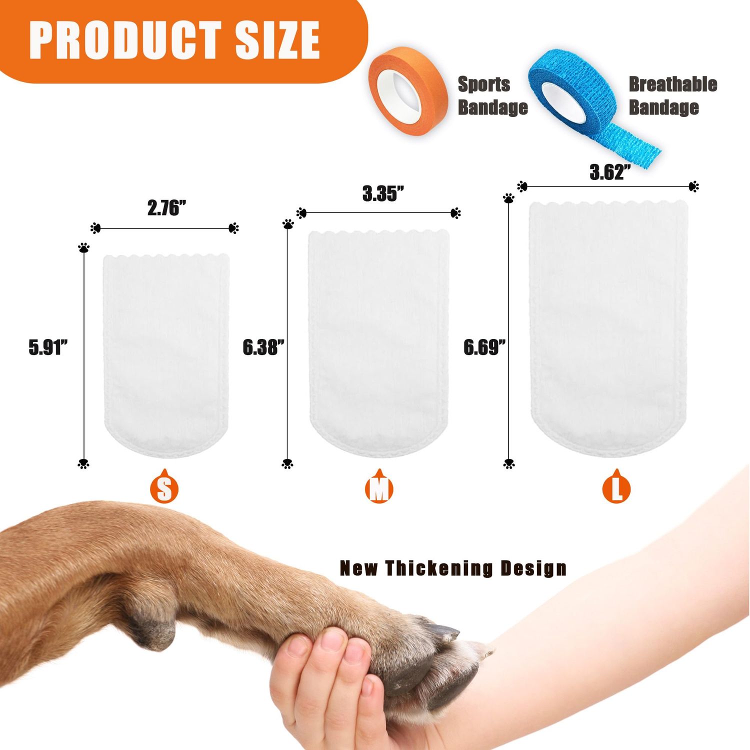 20 Disposable Dog Boots, Disposable Waterproof Dog Boots, Disposable dustproof Dog Shoes, with 3 Rolls of Adjustable self-Adhesive Bandages for Enhanced Adhesion (L)