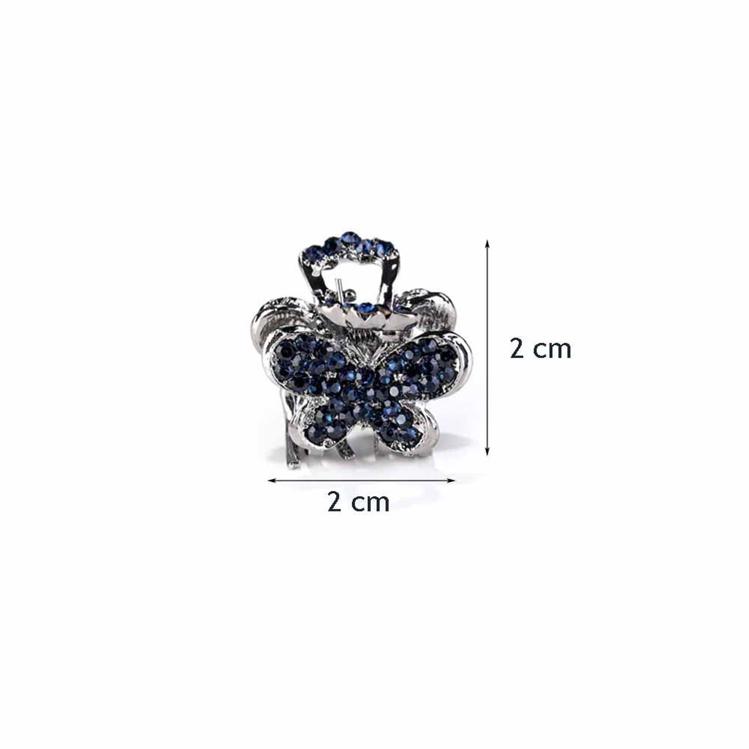 4 Pcs Mini Metal Hair Claw Clips Blue Rhinestone Hair Jaw Clamps Small Vintage Hair Grips Non Slip Hair Barrettes Hair Accessories for Women and Girls
