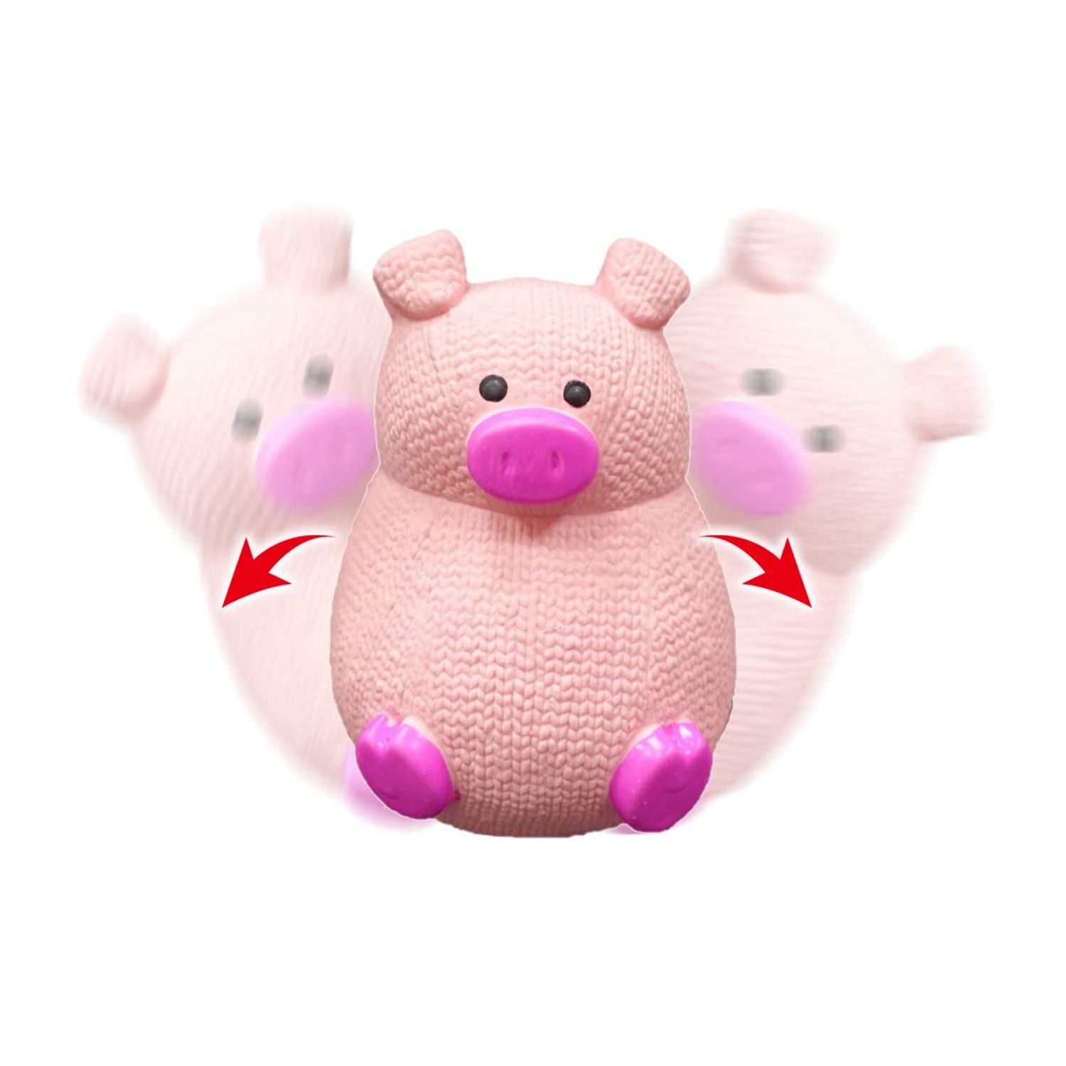 Latex with Rubber Tumbler Dog Toy 5" H (Pig)
