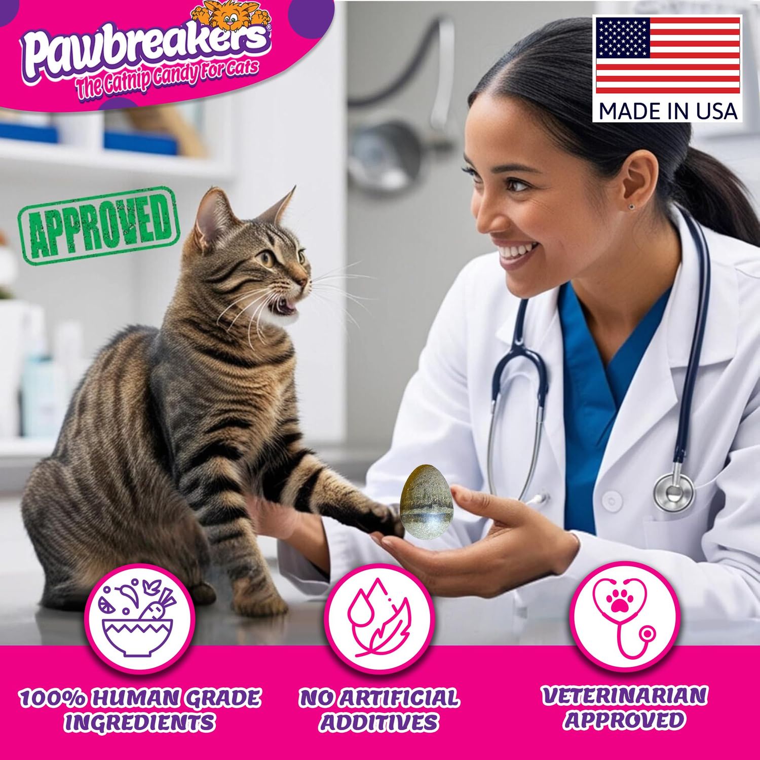 Pawbreakers 2 Catpurry Eggs - All-Natural cat Treats, Medical Grade Catnip Treat and Toy, Catnip for Cats for Relaxed Play, Safe & Digestible, Hypoallergenic & Vegan - 2.25 inches Tall, Made in USA
