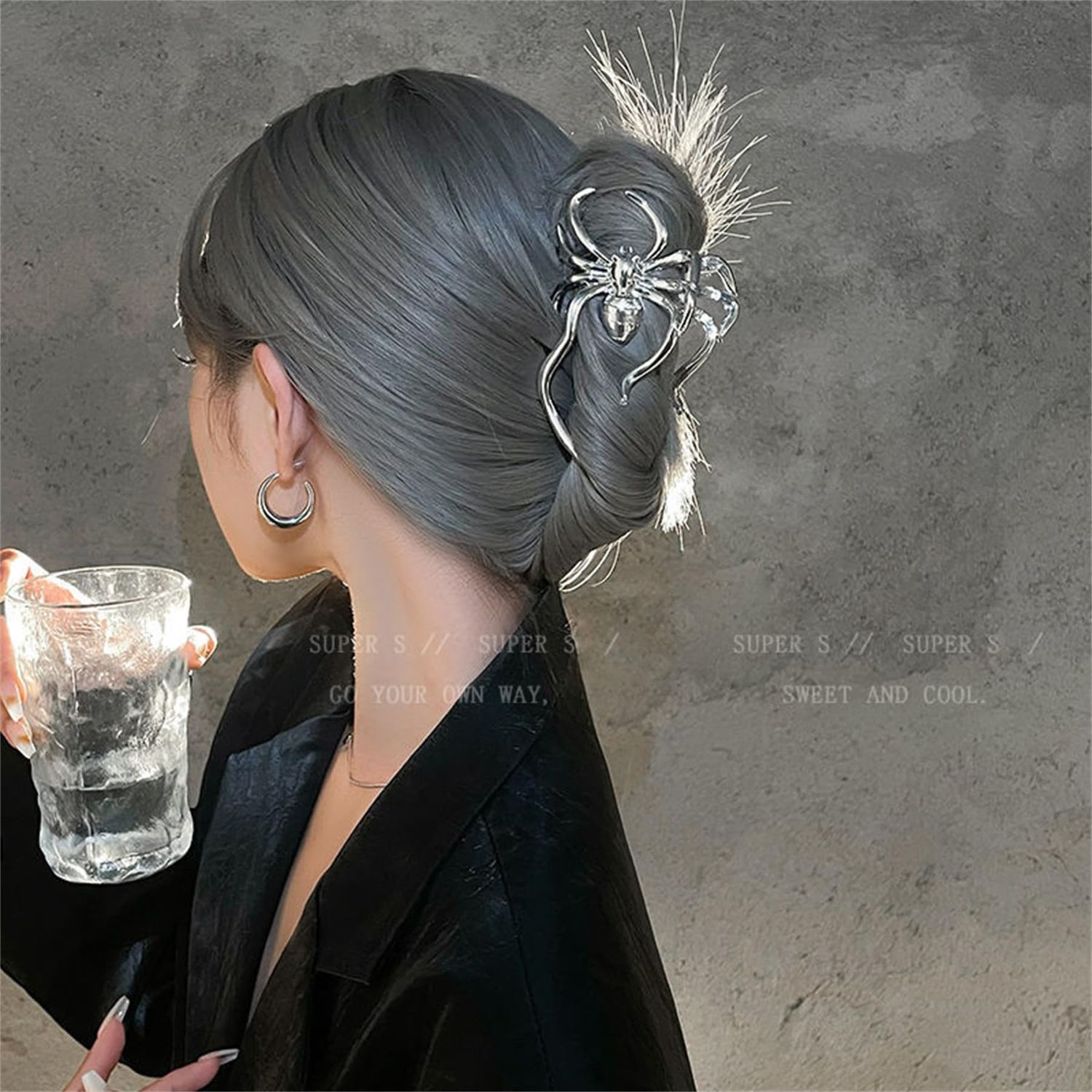 2 PCS Spider Hair Claw Clips Strong Hold Metal Hair Clips Hair Accessories for Women Girls