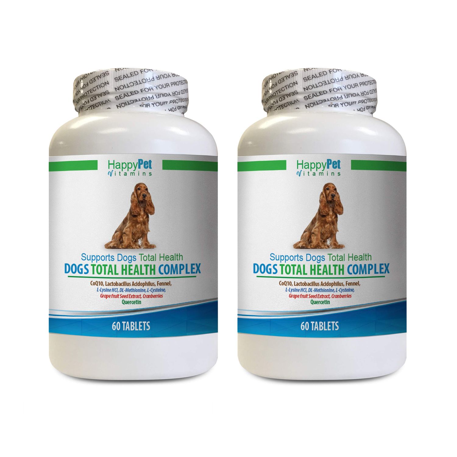 Dog Eye Relief - Dogs Total Health Complex - Natural - Best Hair Coat Immune Eye Teeth UTI Health - b Strong Vitamins for Dogs - 2 Bottles (120 Treats)
