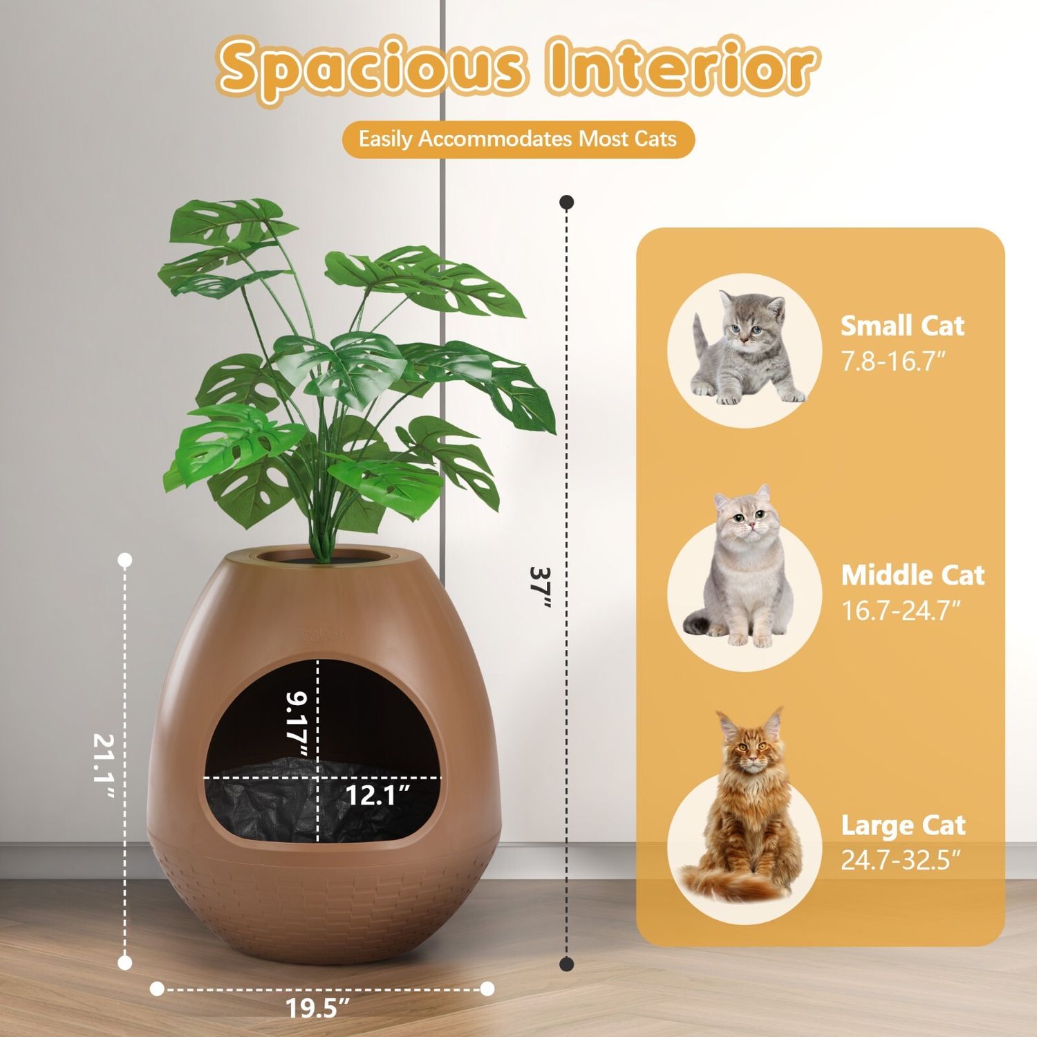 Hidden Cat Litter Box with Artificial Plant Enclosure DIY Litter Box Furniture