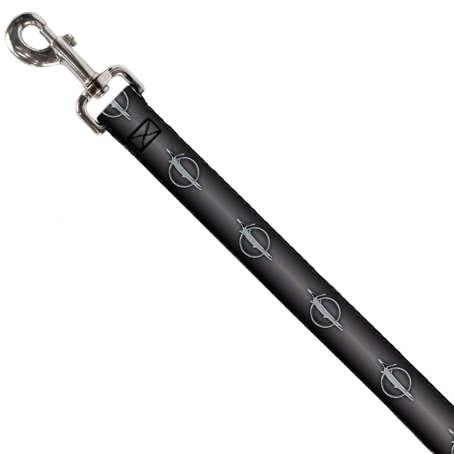 Dog Leash Barracuda Emblem Repeat Gray Fade Silver 4 Feet Long 0.5 Inch Wide
