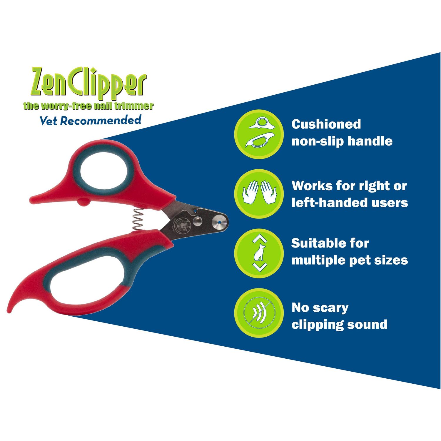 Zen Clipper Pet Nail Clipper for Cats – Cat Nail Clipper for Safer Cat Grooming and Nail Care - Clean, Quiet, and Easy-to-Use Stainless Steel Cat Claw Trimmer - (1.5mm Hole)