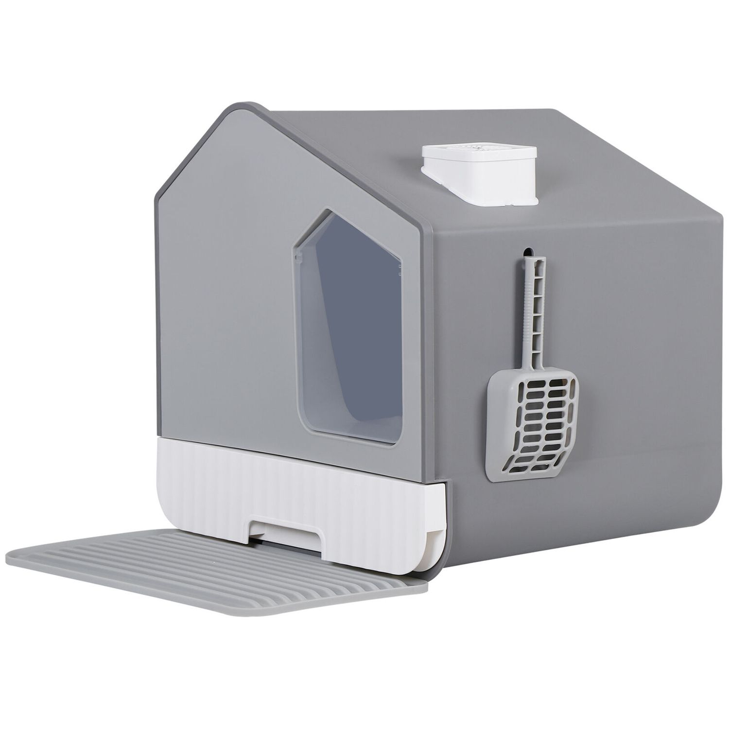 Cat Litter Box with Litter Mat and Scoop Anti- Splashing Easy Clean Odor Control