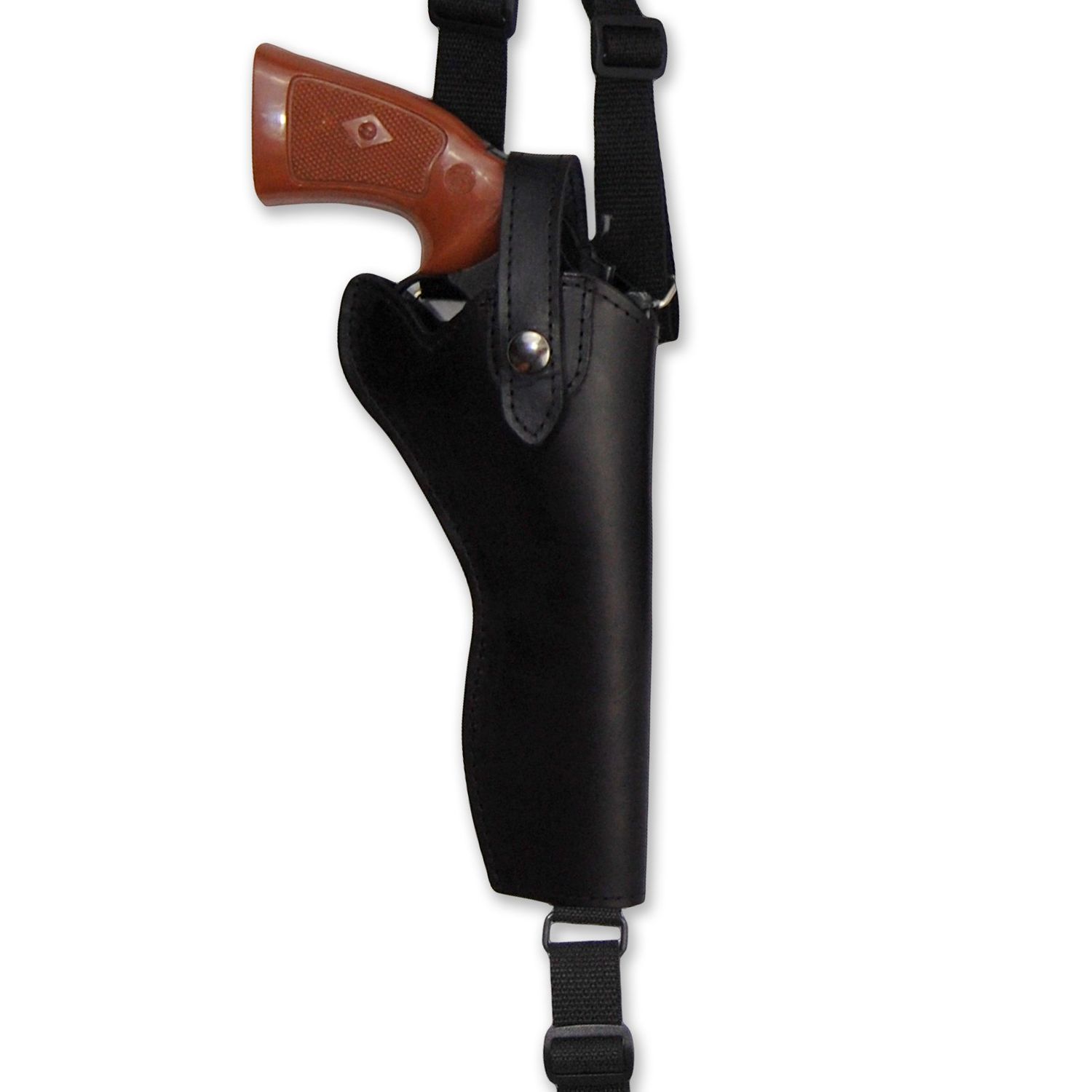 New Barsony Black Leather Cross Harness Vertical Shoulder Holster for 6" 38 357 44 Revolvers (Taurus 66 607 627 Tracker, Right)