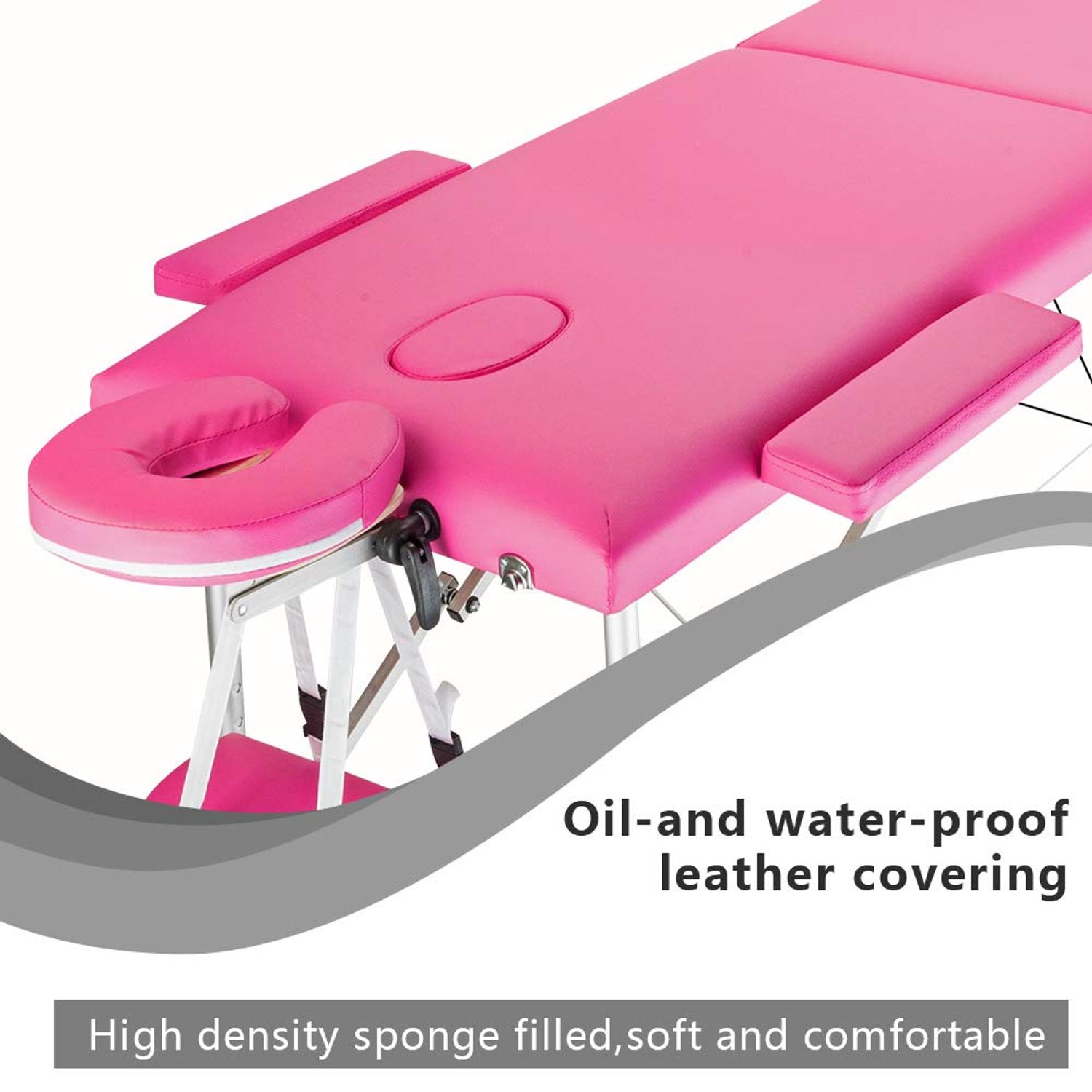 YYAO Massage Table 73 Inch Aluminum alloy Portable Height Adjustable 2 Fold Professional Massage Bed W/Carry Case Spa Bed Beauty Salon Bed