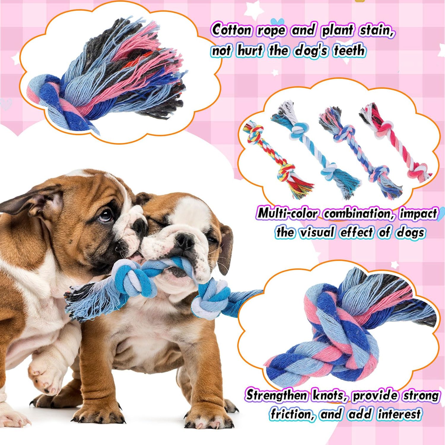 Paterr 12 Pcs Rope Dog Toys Multi Color Puppy Rope Toy Cotton Puppy Toys Dog Chew Rope Puppy Teething Toys for Small and Medium Dogs Puppies