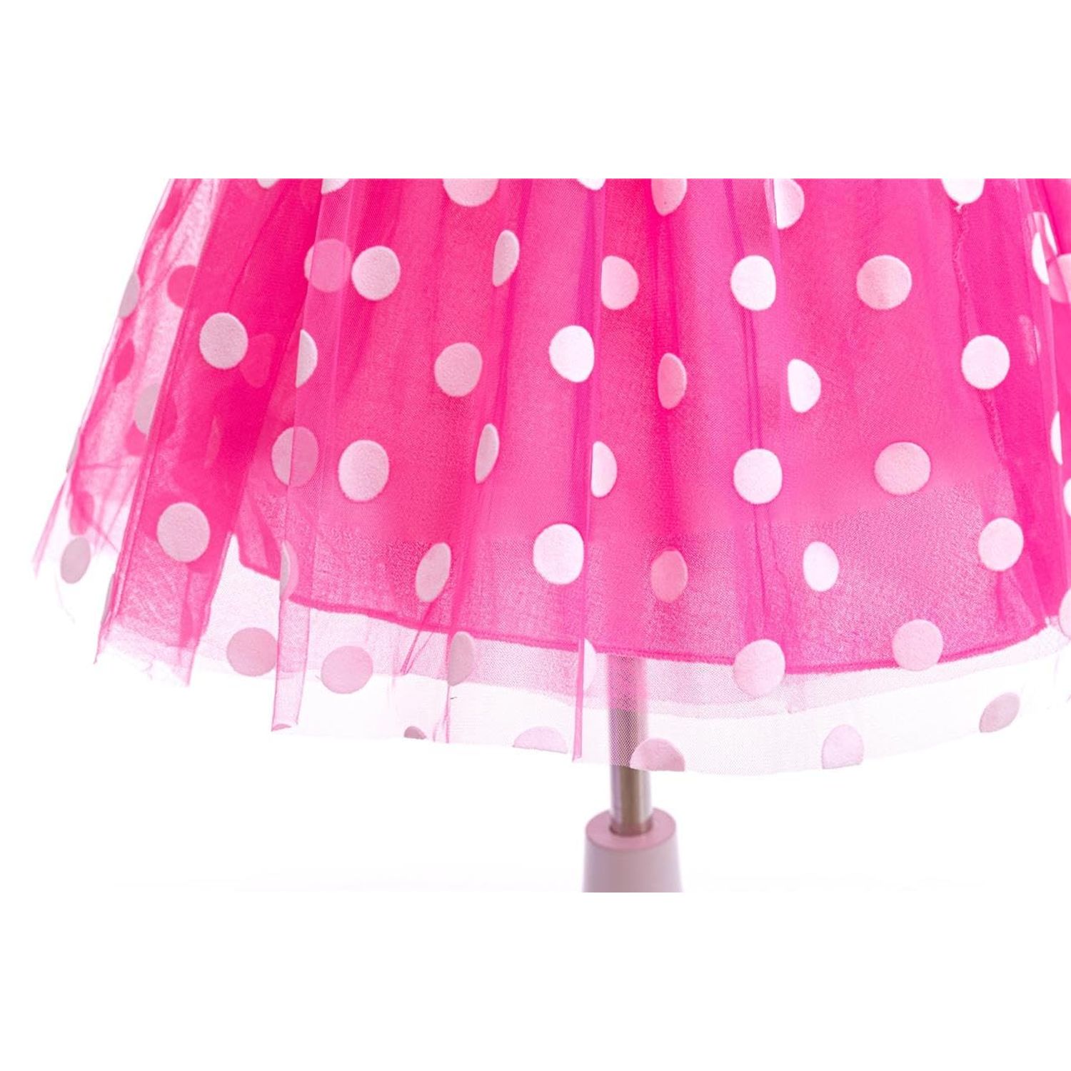 Dressy Daisy Baby Girls Polka Dots Fancy Dress Up Halloween Costume Birthday Party Outfit with Mouse Ears Headband Size 18-24 Months, Hot Pink 426