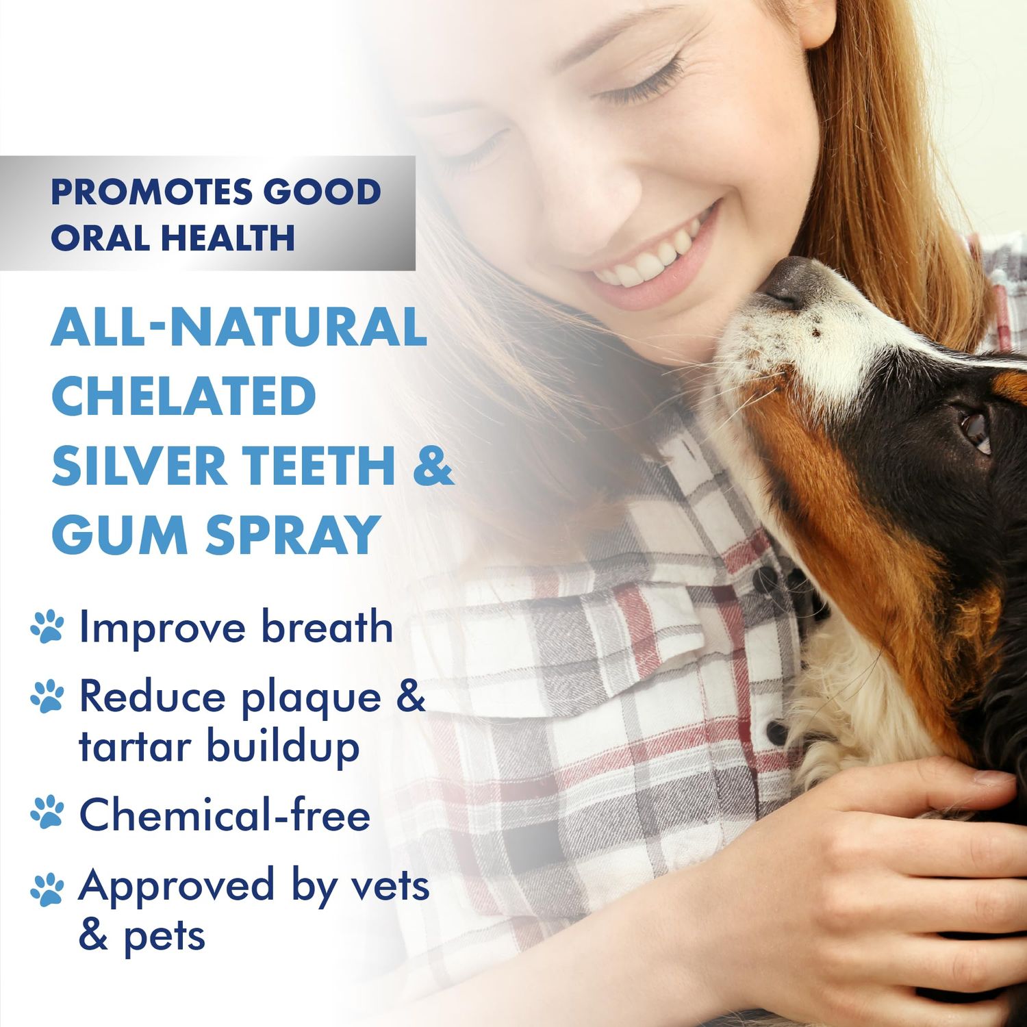 PetSilver Teeth & Gum Spray, Chelated Silver, Natural Dog Breath Freshener, Cat and Dog Dental Cleaning Without Brushing, Targets Tartar and Plaque, Dog Dental Spray, Easy Spray, USA, 2-Pack 4 oz.