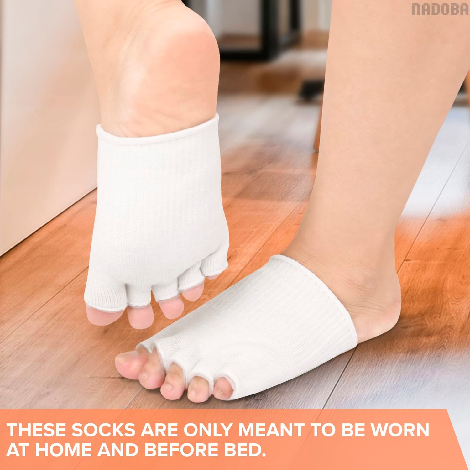 Gel Toe Separator Socks for Women – Pain Relief, Comfortable for Bedtime, Gel Toe Separators for Women Pedicure & Moisturizing, Fits US Sizes 6-10, Soft Cotton, Long-Lasting Design
