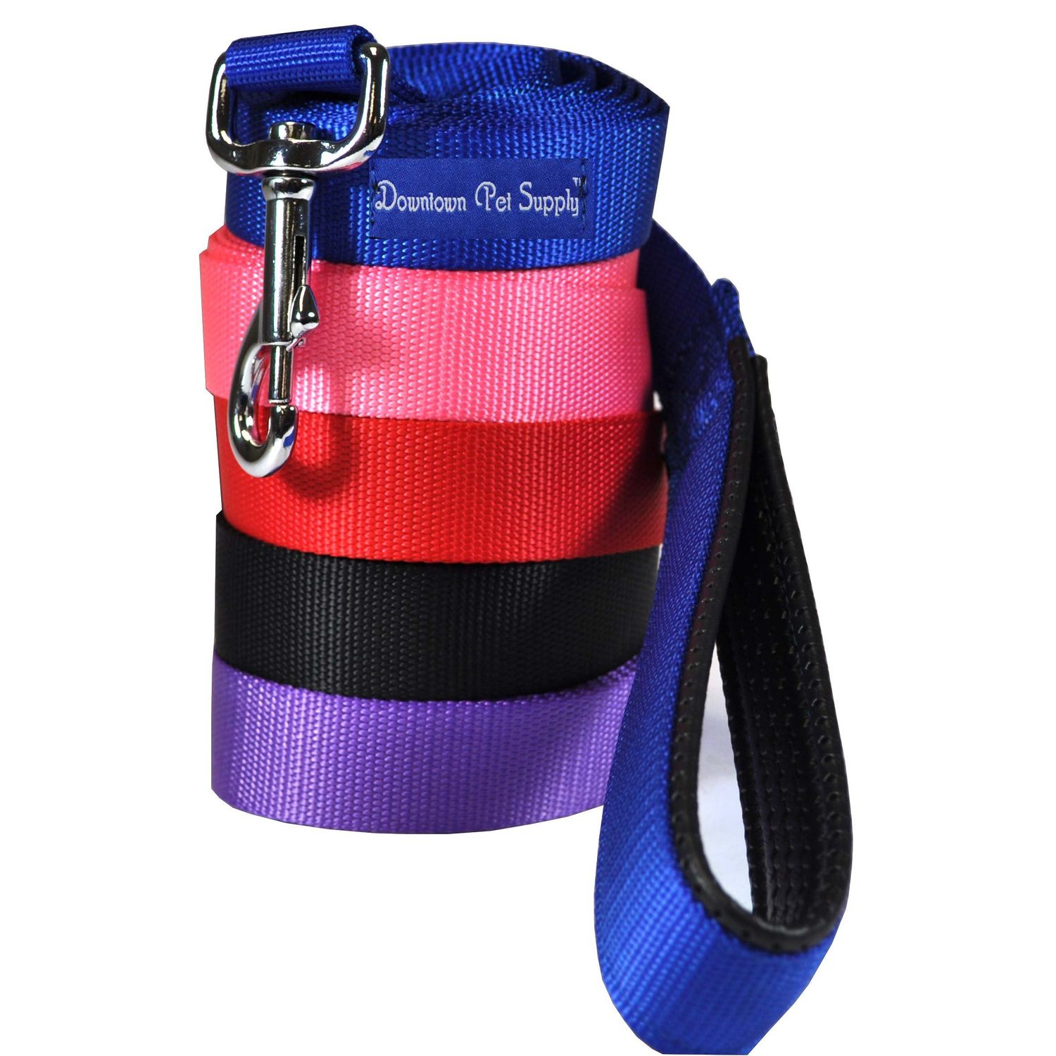 Downtown Pet Supply 4ft Dog Leash - Heavy-Duty Dog Leash with Padded Comfort Handle and Stainless Steel Fastener - Durable Dog Training Leash - 0.75 in Wide - Blue Dog Leash