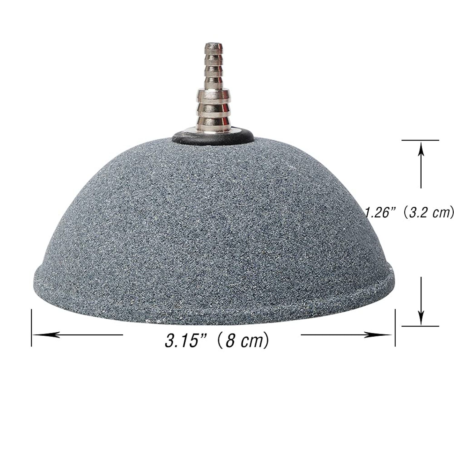 Quickun 3.1 Inch Updated Crazy Air Mineral Ball Stone Cylinder Bubbler Plus Diffuser Aquarium Fish Tank Hydroponics Pump Airstones Diffuser 3/16" 5/16" Hose ID