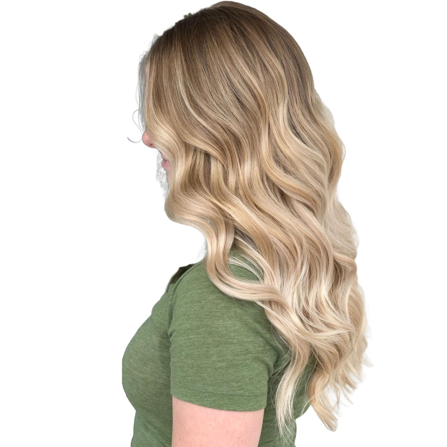 Tressmatch® 20”(22") Clip in Remy (Remi) Human Hair Extensions Ombre/dip Dye Light Brown to Bleach/light Blonde 9 Pieces(pcs) Full Head Volume Set [Set Weight:4.3oz/125grams]
