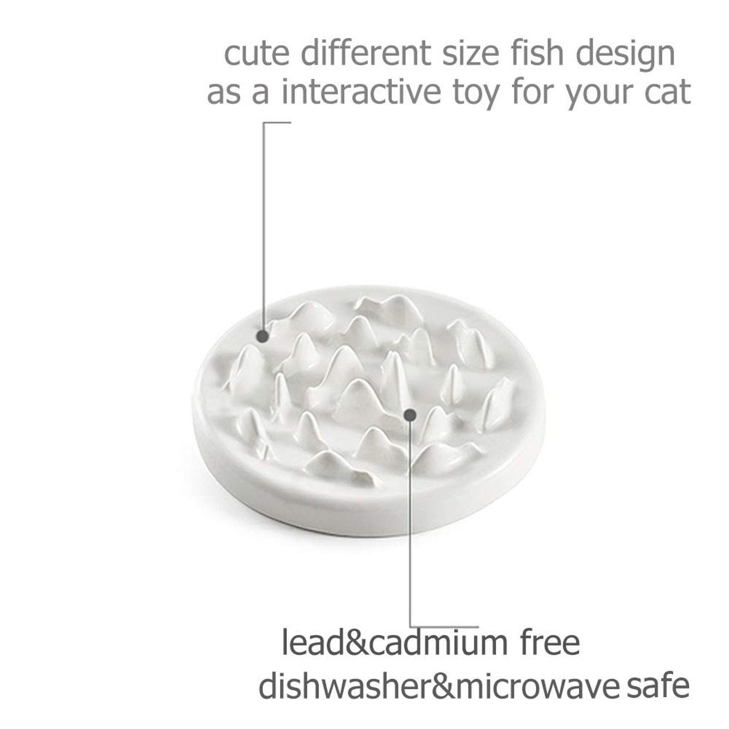 Lorde Slow Feeder Cat Bowls, Ceramic Fun Slow Feed Interactive Bloat Stop Puzzle Cat Bowl Healthy Eating Diet Pet Dog Slow Feeding Bowls…