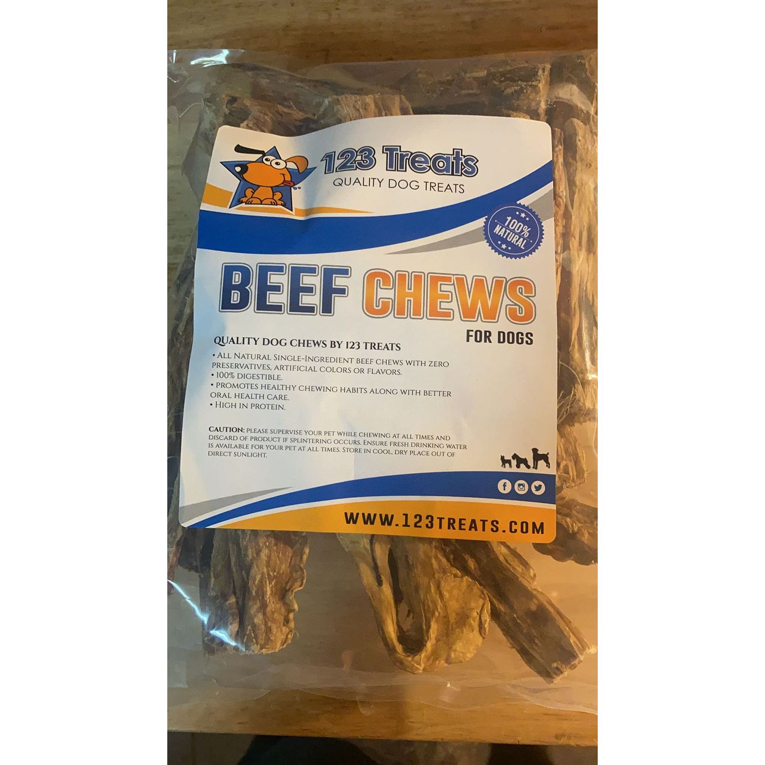 123 Treats Beef Lung Dog Treats - (11 Oz) Natural Beef Lung Sticks for Dogs, Chemical-Free Dog Jerky Chews, Long-Lasting Beef Lung Dog Chews | Provides Satisfactory Chewing & Dental Health