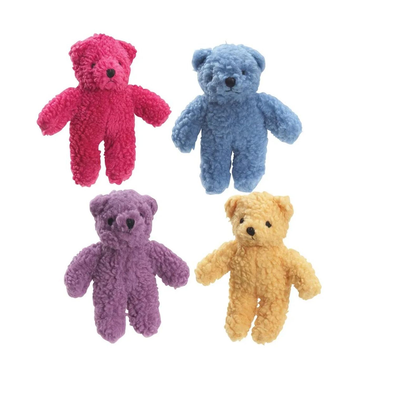 MPP Dog Toy 4 Packs Fun Play Soft Plush Squeaker Cuddly Berber Value Priced Gifts (4 Pack of Embroidered Heart Bones)