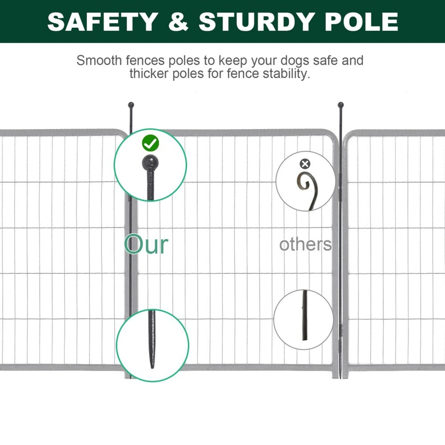16 Panels Dog Playpen for Outdoor,yard,camping,24"Height Dog Fence with 2 Doors
