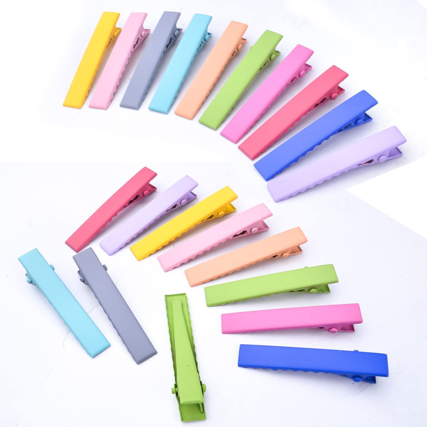 50pcs 10 Colors Alligator Hair Clips Metal Duck Bill Hairclips Single Prong Non-slip Hair Barrette Sectioning Hairpins for Women Girls Salon Styling DIY Accessories